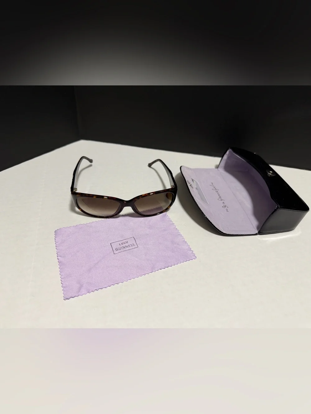LuluGuinness Women's Tortoiseshell Cat-Eye Sunglasses with Brown Gradient Lenses